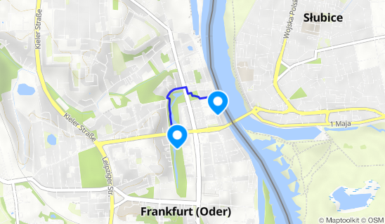 Kartenausschnitt Lennépark Frankfurt (Oder)